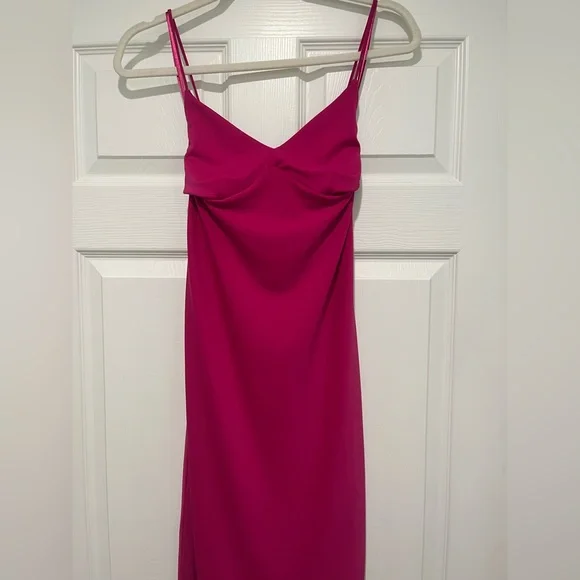 NWOT Banana Republic Hot Pink Cocktail Midi Dress Size XS - Picture 3 of 5